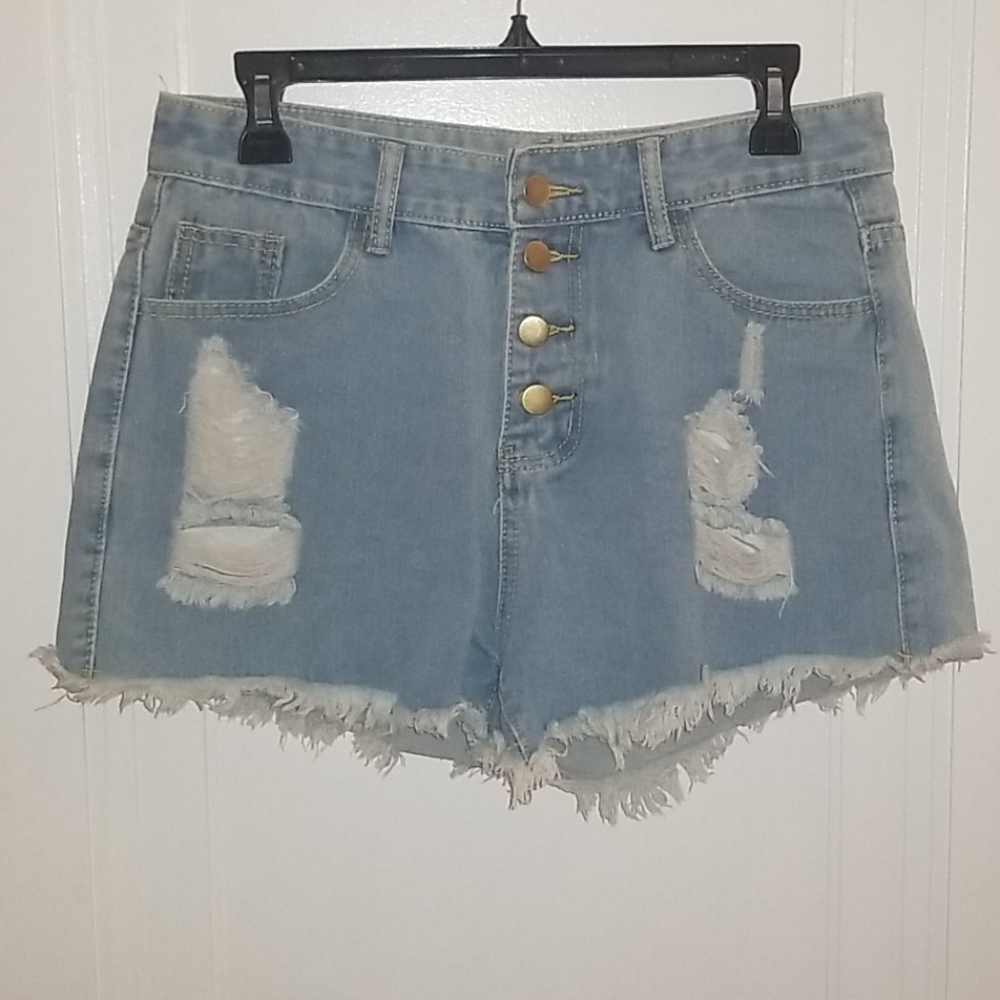 Frayed Denim Shorts